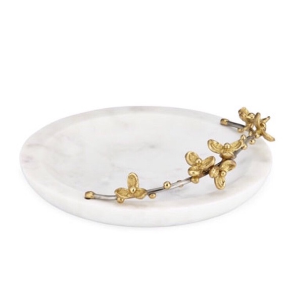 Only 1 left in stock ! Michael Aram bittersweet trinket tray marble gold - Picture 3 of 12
